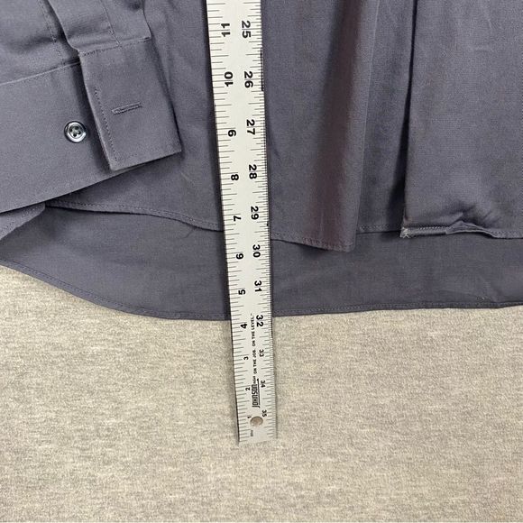 Van Heusen Mens Dark Grey Flex Regular Fit Long Sleeve Button Down Shirt  16 1/2 - Picture 7 of 11